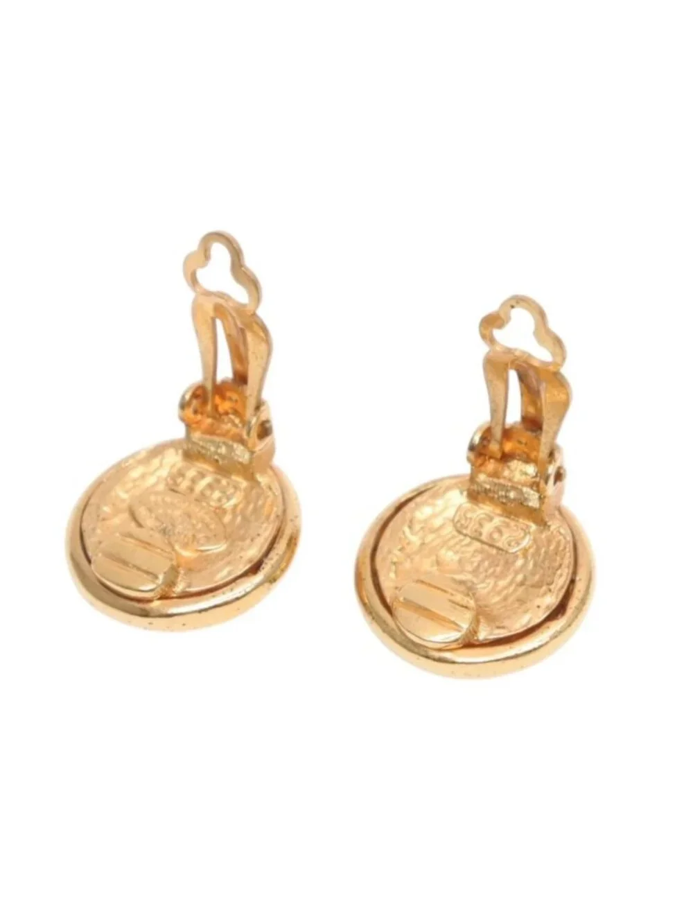 Chanel Vintage CC Logo Earrings 93 Metal Gold